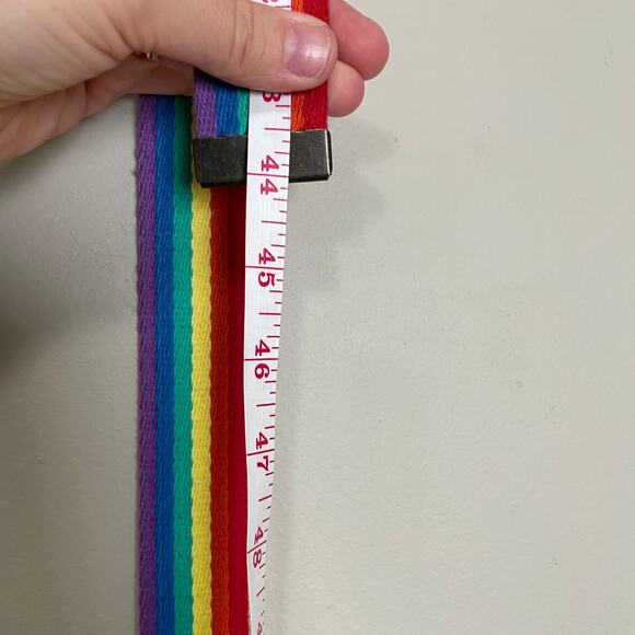 Rainbow Belt Brass Buckle Unisex Adjustable 44 Length Men's Women's - Picture 5 of 5